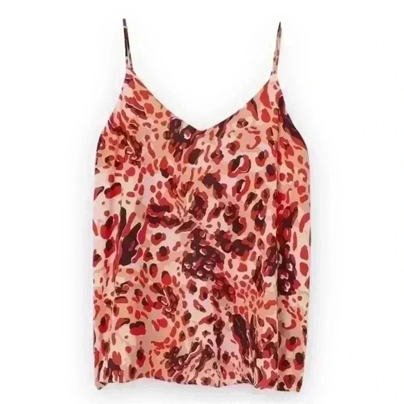 H&M red dressy animal print camisole top size 4 - Picture 1 of 5